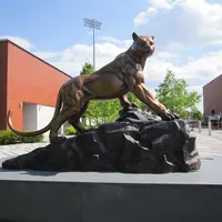 Perfekte Grafik Garten Dekor Lebensgröße Kupfer Messing Bronze Schwarz Panther Statue Für Universität