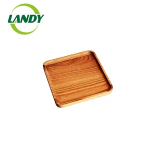 Wooden Name Plates Hand-made Kitchen Wares Tray Wooden Service Plate Solid Rubber Wood Plate