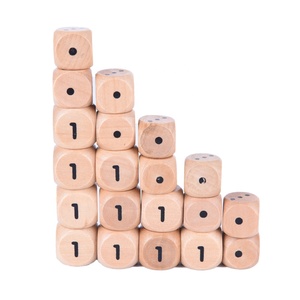 Dés de bois <span class=keywords><strong>Mahjong</strong></span> Numéro Ou Point Rond Coener Jouets Pour Enfants Jeu En Vrac 6 Dés Dés Jeu - Product Image 5