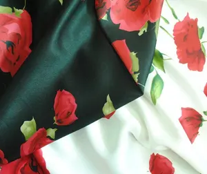 Floral Bedruckte Satin Stoff für Mode Kleid anpassen-made