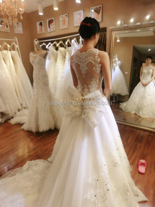 2017 Nuevo diseño de <span class=keywords><strong>la</strong></span> mano del cordón fabic heavy150cm tul vestido de novia - Product Image 2