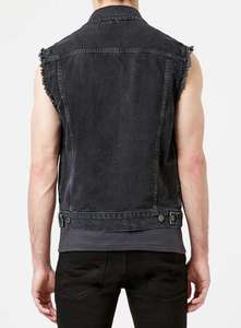 Gilet in Denim <span class=keywords><strong>Nero</strong></span> da Motociclista per <span class=keywords><strong>Uomo</strong></span>, Vendita all'Ingrosso di Moda - Product Image 2