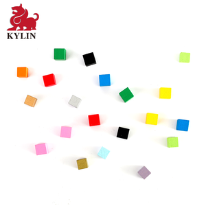 Blocs de construction en bois pour enfants 8*8*8mm, cubes colorés et jeux de société éducatifs, dominos en cube - Product Image 2