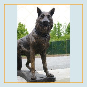 Sculpture <span class=keywords><strong>d</strong></span>'animal en bronze <span class=keywords><strong>d</strong></span>écorative <span class=keywords><strong>d</strong></span>'extérieur, taille réelle, chien berger <span class=keywords><strong>allemand</strong></span> en bronze - Product Image 3