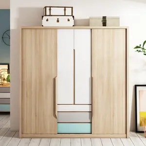 新设计简约风格卧室壁橱木制现代衣柜橱柜
