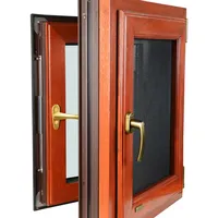 अमेरिकी शैली धनुषाकार डिजाइन लकड़ी पहने एल्यूमीनियम समग्र ख़िड़की खिड़की के साथ डबल टेम्पर्ड चश्मा