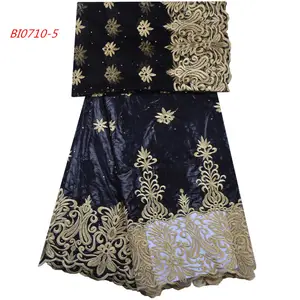 काले अफ्रीकी कपड़े Tulle अफ्रीकी फीता कपड़े अमीर Bazin कपड़े कपड़े 1284