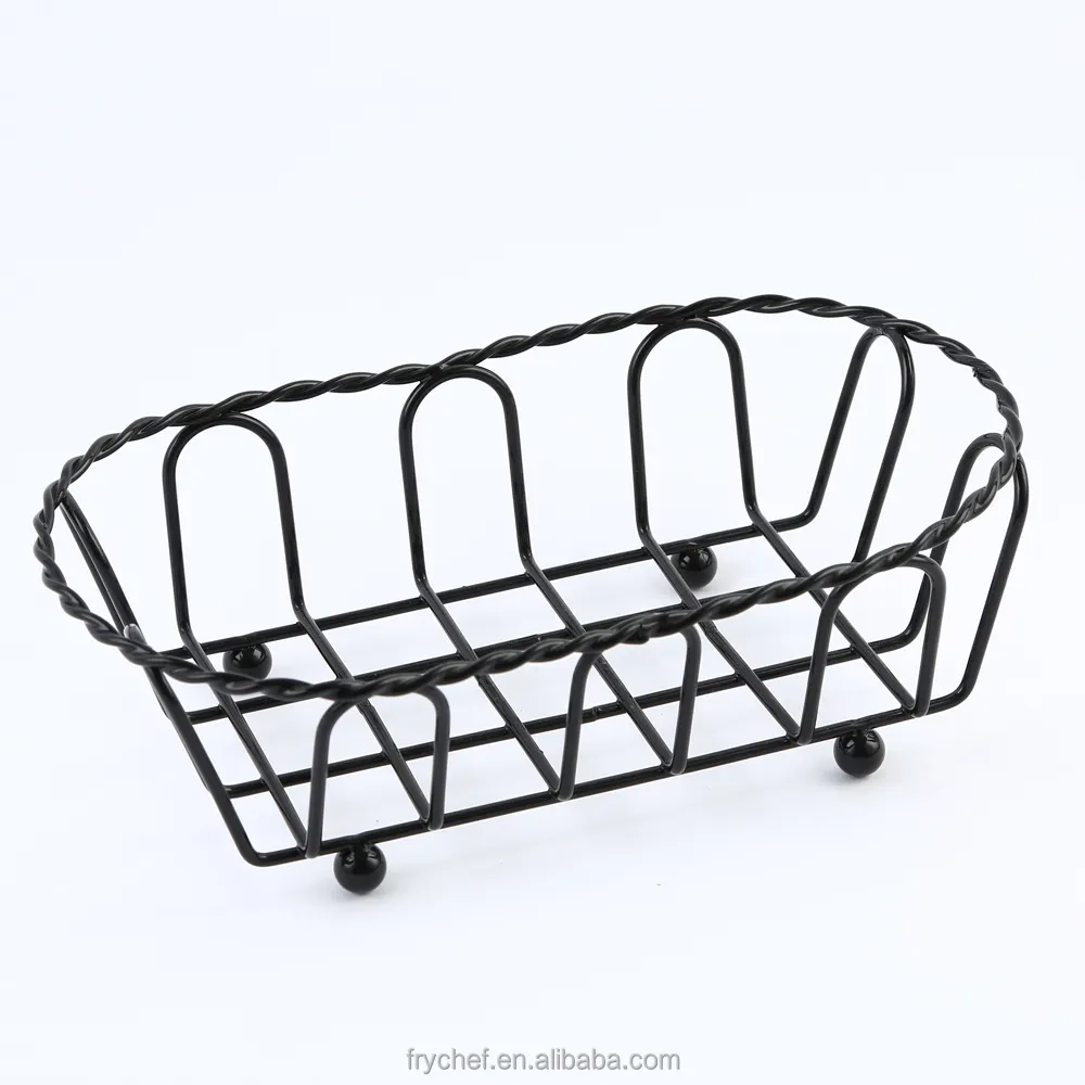 Metal Wire Mini French Fries Display Basket, Metal Twist shape bread basket, Tableware F0071