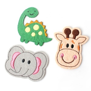 Éco-cousu sur appliques feutre tissu broderie mignon dessin animé <span class=keywords><strong>animaux</strong></span> Logo étiquettes patchs pour enfants et bébé - Product Image 1