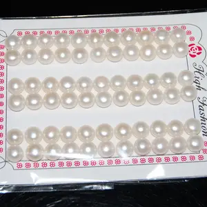 PW24 7-8mm 3A grade fresh water freshwater half drilled button pearl natural pearl