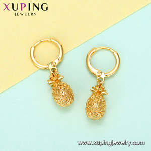 Xuping oferta especial de moda encantadora piña Bangkok tailandesa pendientes de las mujeres lindo chicas frutas <span class=keywords><strong>verano</strong></span> 24k de oro de la gota pendiente - Product Image 2