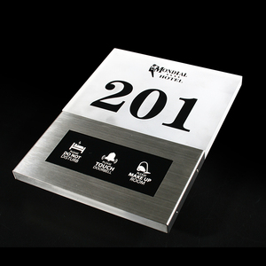 Plaque de porte en acrylique mat avec logo de numéro de chambre LED pour hôtel, nouveau design - Product Image 2