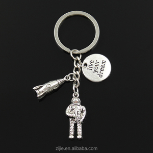 Clé Chaîne Porte-clés Bijoux Argent LA NASA univers astronaute fusée vaisseau spatial vivre votre rêve espoir croient Pendentif - Product Image 4