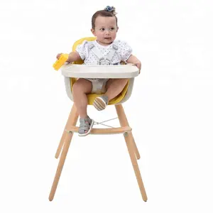 Atacado cadeiras 1 ano velho-Cadeira alta de madeira multifuncional, cadeira alta com bandeja ajustável para alimentação de bebês de 6 meses a 6 anos de idade