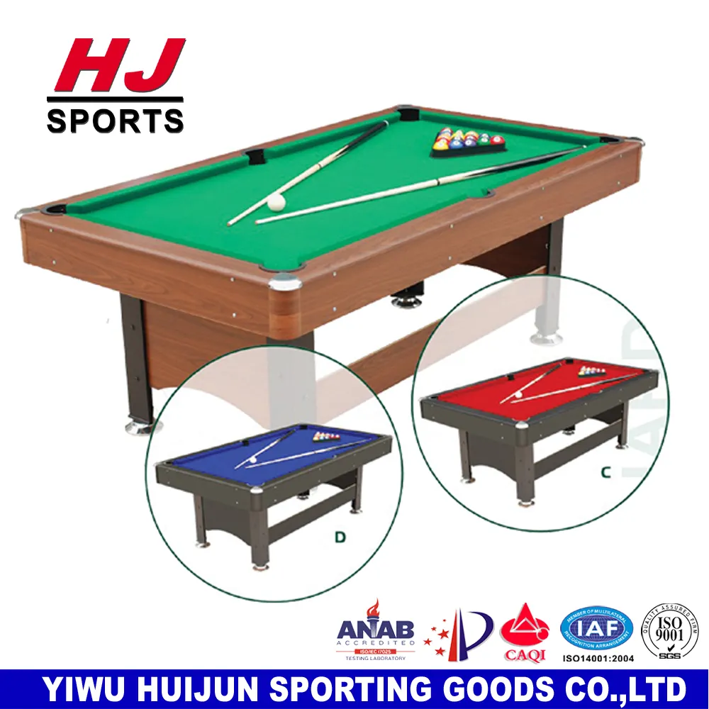 HJ-90115 Bola Billiard Murah 6 Kaki, Kolam Renang Superior, Meja Billiard Tiongkok 9 Bola