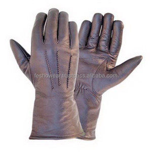 Guantes de invierno de cuero de anilina con estilo para hombre y mujer, guantes cálidos de vestir para clima frío, Guantes Térmicos de moda de cuero de vaca - Product Image 1