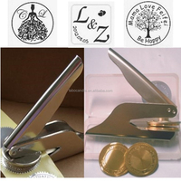 Métal argent sceaux sociaux personnalisé joint cire monogramme embosseur timbre