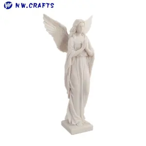المصنع مباشرة الراتنج الأبيض الشهير الصلاة الإناث الدينية تمثال ملاك