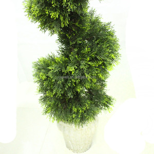 Árvore Espiral de Buxo <span class=keywords><strong>Artificial</strong></span> Cypress Simulation, Planta Verde de Plástico Falso para Espaços Externos, Melhorando Seu Jardim e Pátio - Product Image 4