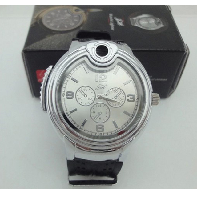 Зажигалка для сигарет/сигар, многоразовая Бутановая газовая кварцевая наручная часы, зажигалка с пламенем