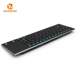 ZW-51012BT Ultra Slim Portable Mini Wireless Keyboard With Large Size Touchpad Mouse, Stainless Steel Back Cover