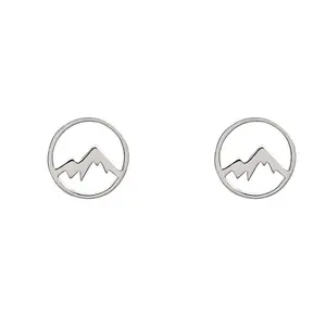 Gemnel 925 sterling silver handmade minimalist mountain earrings jewelry