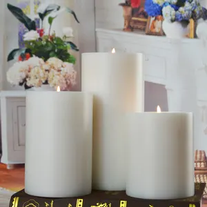 Velas artificiais de forma de pilar, decoração de casamento, velas