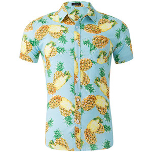 Camicia da spiaggia calda all'ingrosso a manica corta da <span class=keywords><strong>uomo</strong></span> in cotone stampato camicia hawaiana <span class=keywords><strong>fiori</strong></span> Casual Aloha <span class=keywords><strong>camicie</strong></span> hawaiane per gli uomini - Product Image 1