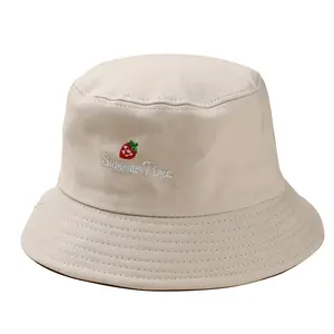 Chapeaux d'été unisexe aux couleurs assorties 100% coton Nouveau design Mesdames brodées Hot Sell Character Style