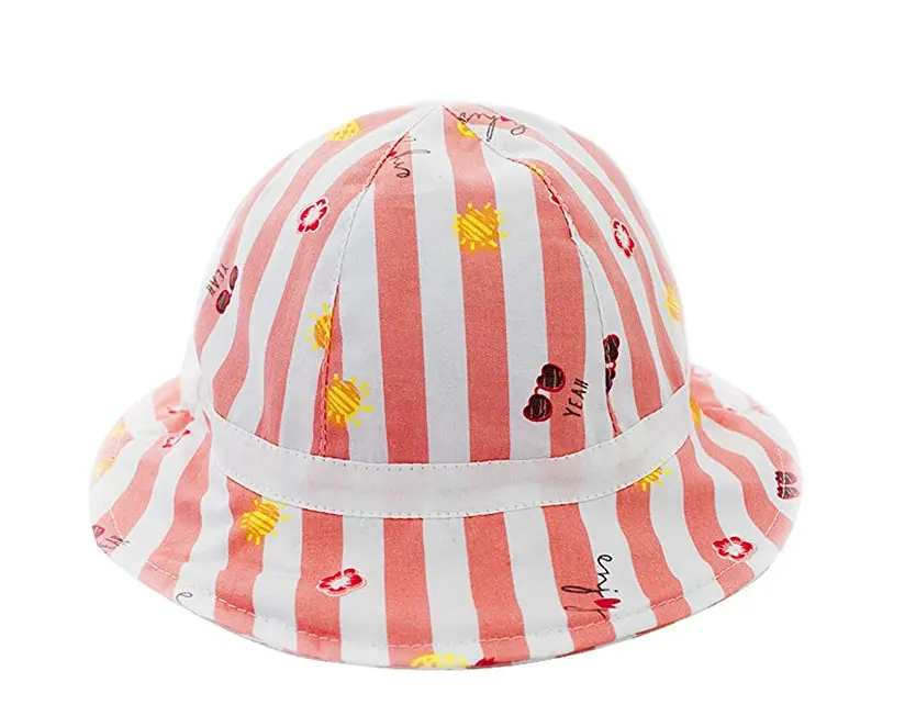 Proteção solar de cerejeiras para meninas, chapéu de balde para crianças 50 + spf uv aba larga