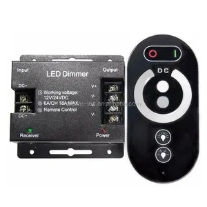 Dimmer 12V Remote Kontrol Sentuh RF, Peredup 18A untuk Strip LED 216W Warna Tunggal