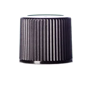 Black PP 15-415 ribbed skirt lid with F217 liner