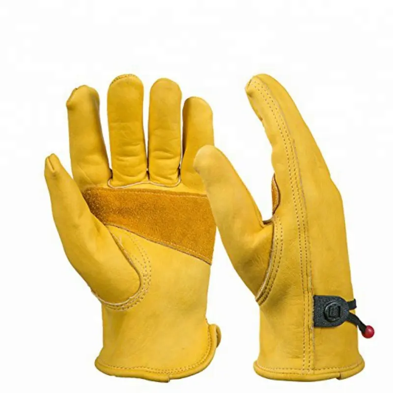 Heavy Duty Abrasion Resistance Anti Cutting Hand Protection Safety Work Cow Hides Leather Gloves