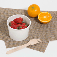 Bol et gobelet à soupe en papier kraft à paroi simple jetables avec logo personnalisé