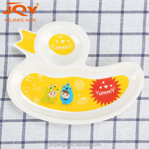 Bébé dîner ensemble canard forme plaque bonne qualité mélamine <span class=keywords><strong>assiette</strong></span> pour enfants - Product Image 1