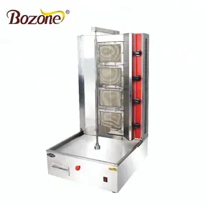 Bếp Di Động Thiết Bị Nhà Hàng Doner Bebab Grill Gas Để Bàn Shawarma Máy Gyros Nướng Với 4 Đầu Đốt