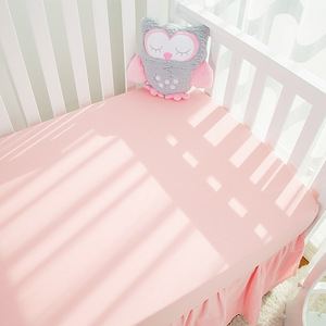 100% algodón de color rosa bebé <span class=keywords><strong>cuna</strong></span> hoja de cama de algodón - Product Image 1