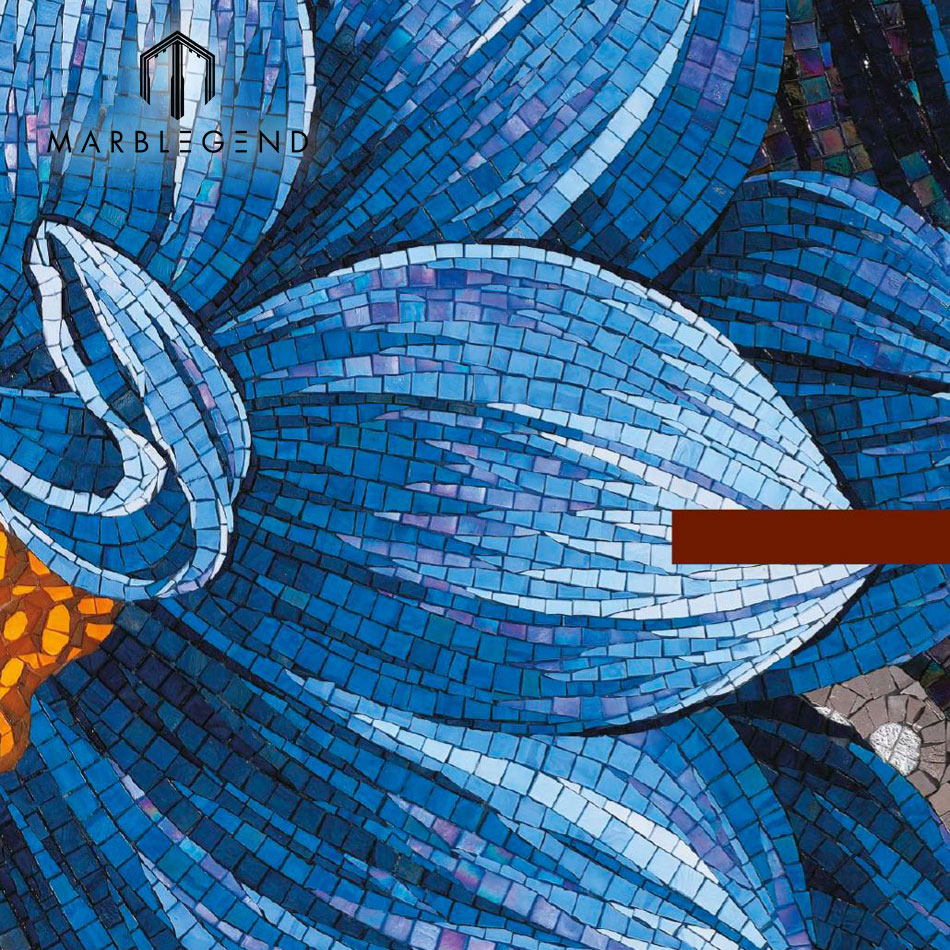 モザイクアート 花台 花柄壁タイルモザイクアート壁画アートガラスモザイク壁画バラ柄