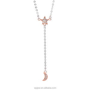 Pendentif en cristal pour femme, collier en argent Sterling 925, pendentif en forme d'étoile et de demi-marin, en or Rose, bijoux à la mode, offre spéciale - Product Image 4