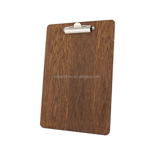 Promotional Cheap Custom Design Natural Color A5 <strong>Wooden</strong> Clip Board with Flat Clip A4 MDF <strong>Clipboard</strong>