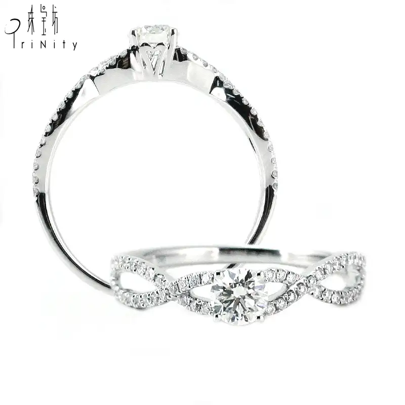 Única joyería hermosa promoción giro estrecho anillo elegante y joyería personalizada en Hong Kong