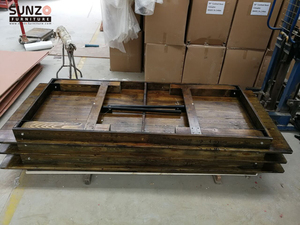 Sunzo Furniture New Design Solid Pine Wood Folding Farm Dining <strong>Table</strong> - Product Image 2
