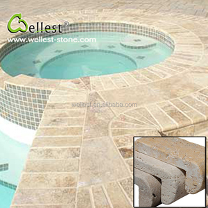 Venta al por mayor Beige <span class=keywords><strong>Natural</strong></span> travertino Bullnose de piscina de borde Copings para piscina - Product Image 5