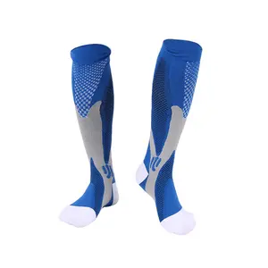Al por mayor personalizado alta rodilla mucho colorido de las mujeres de los hombres antideslizante calcetines de fútbol Calcetines