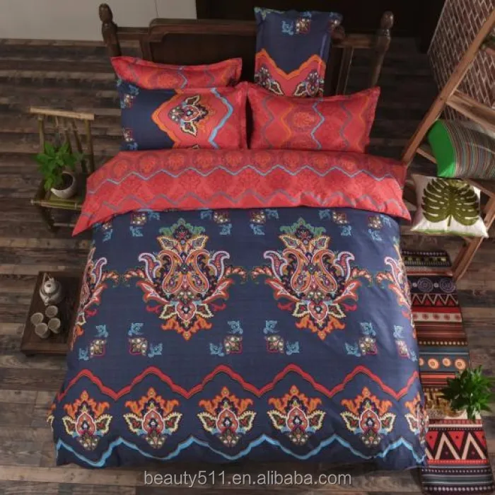 3D colored printing four sets of cotton bedding set national winds and bedding textile wholesale 4pcs bed sheets BS33