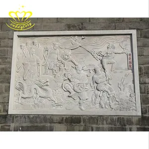 Outdoor Garden Wall Building Decor sculpture White Marble Relief