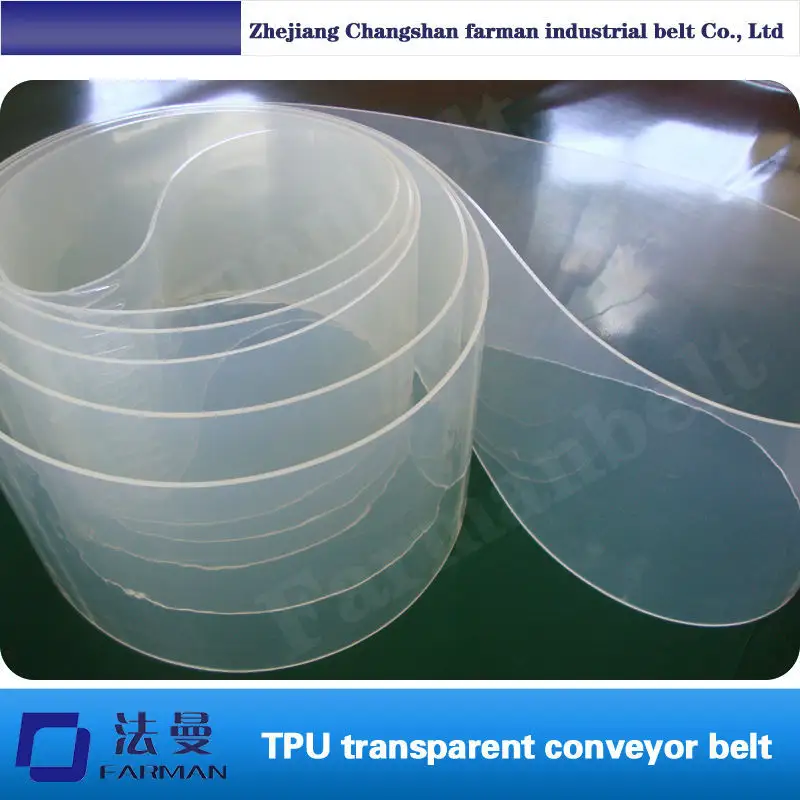 1,2 мм прозрачная конвейерная лента из полиуретана с двойным покрытием