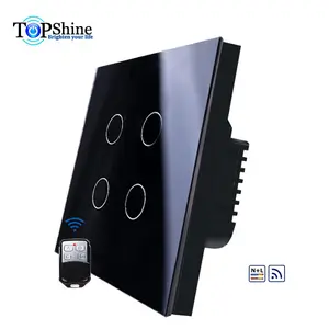 Công Tắc Tường Cảm Ứng 4 Gang EU UK, Công Tắc Thông Minh Wifi RF433 Để Điều Khiển Ứng Dụng Di Động Sau Khi Ghép Đôi Với RM Pro