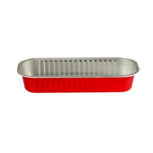 Gekleurde Rechthoek Aluminiumfolie Container Wegwerp Aluminiumfolie Mini Brood Bakken Cup Fabrikant Heet Verkoop