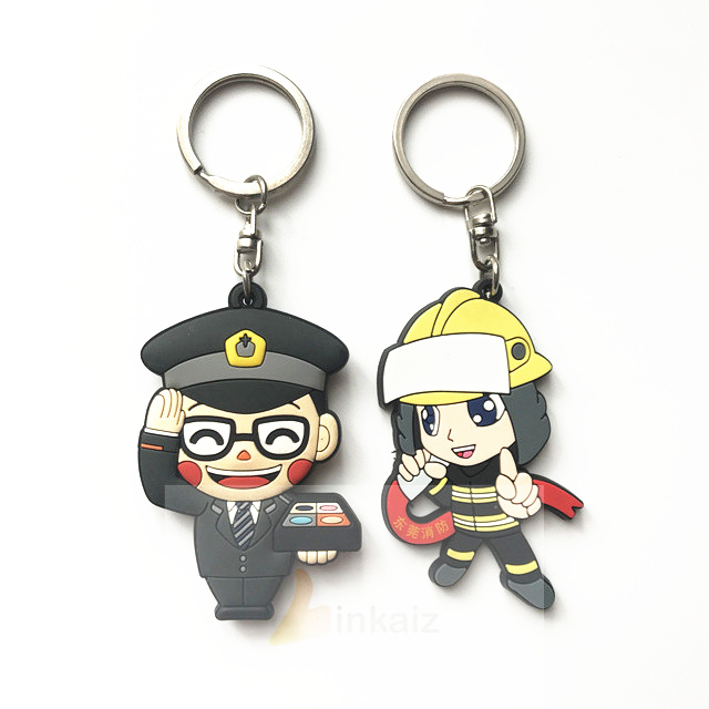 Мультяшный брелок из ПВХ, полицейский брелок